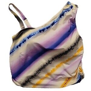Swim Top Ombre One Shoulder Midkini Lands End 1X Multicolor S1010